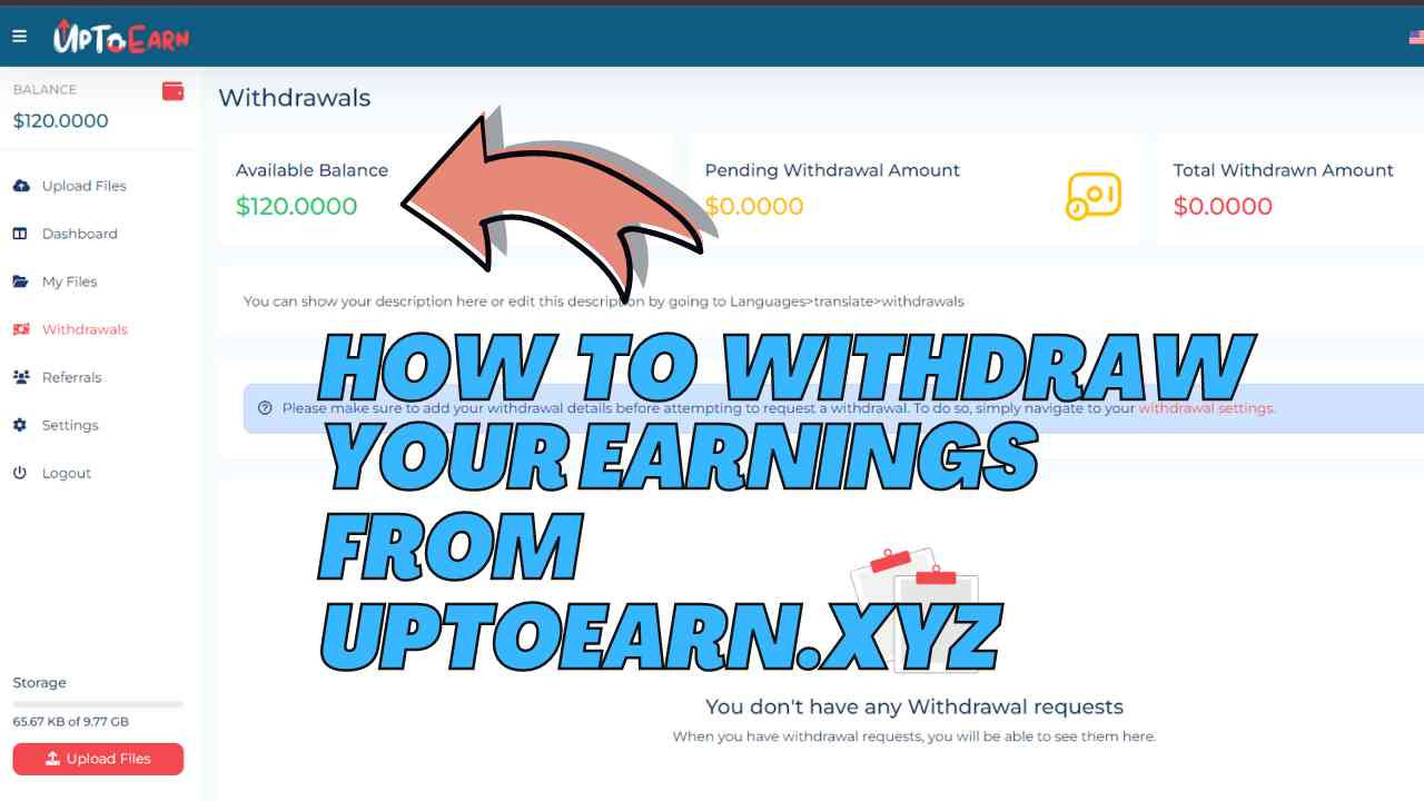 Guide to Withdrawing Your Earnings on UpToEarn